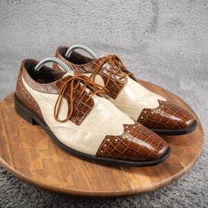 Stacy Adams Western Style Leather Overlay Lace Shoe/Boot Men's Size 10.5 M Snake